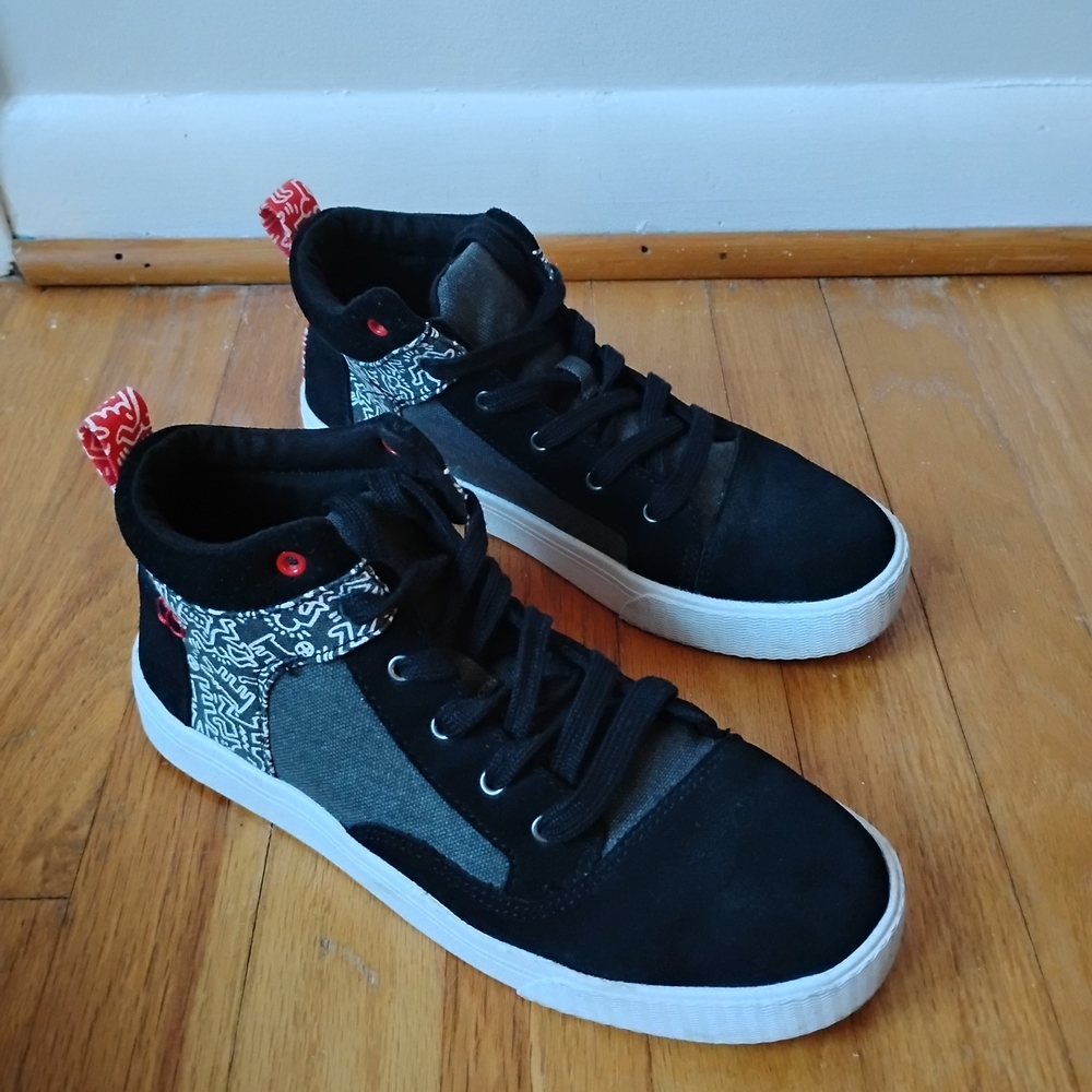 Toms Black and Gray High-Top Sneakers
